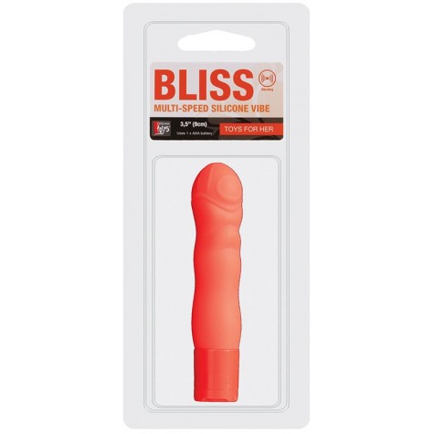 Оранжевый мини-вибромассажёр NEON BLISS VIBRATOR - 9 см.