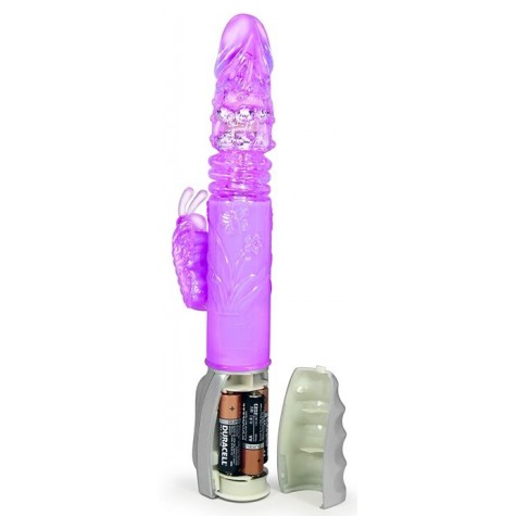 Фиолетовый вибромассажер Butterfly Stroker - 29,8 см.